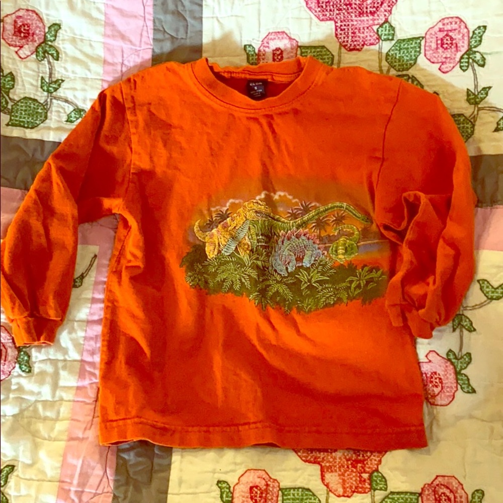 Orange Dinosaur long sleeve shirt size 5